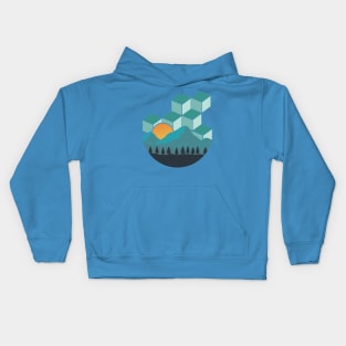 Turquoise Mountain Nature sunset Kids Hoodie